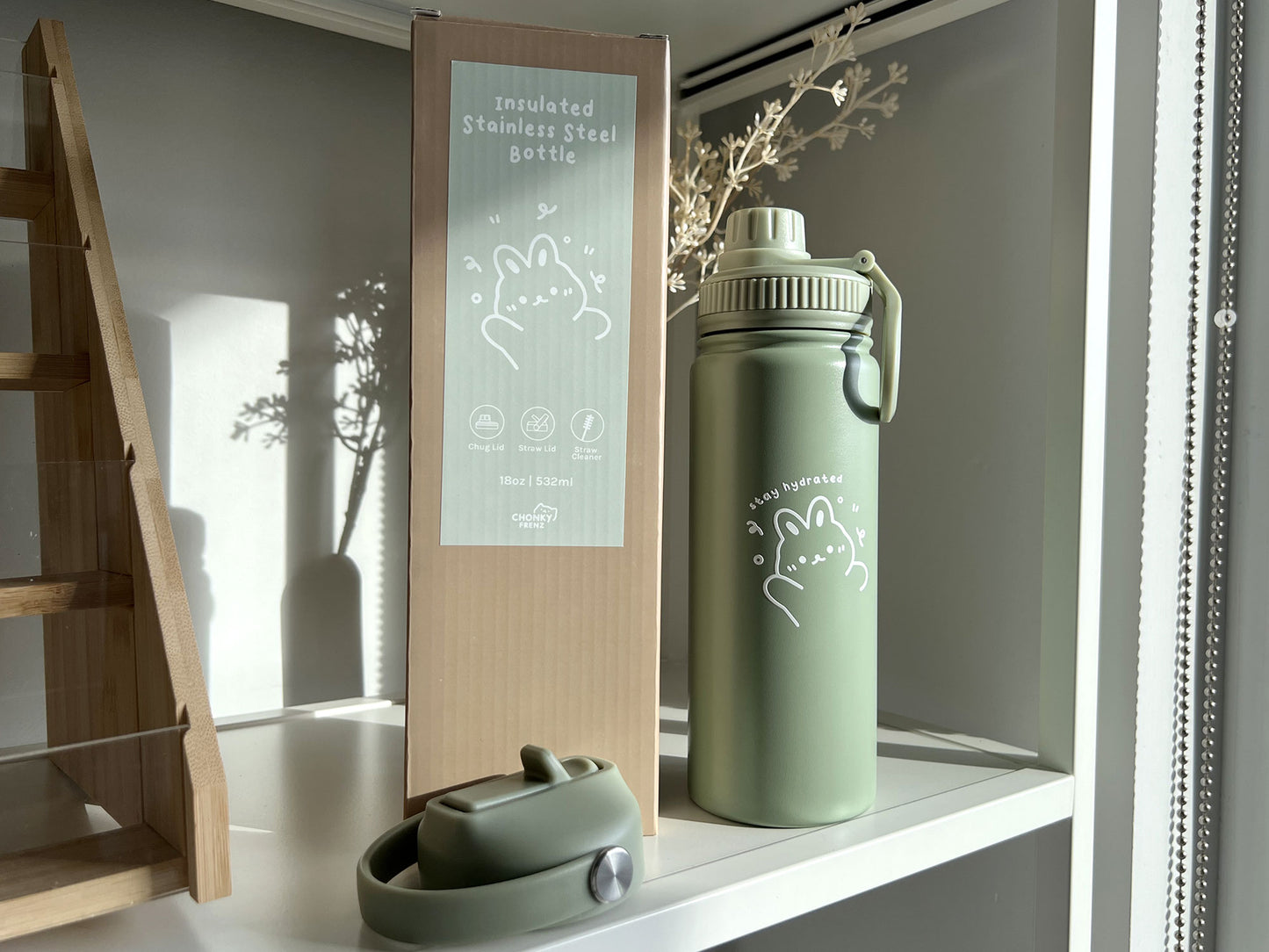 (*B-GRADE) Stay Hydrated 18oz with Straw Lid & Chug Lid