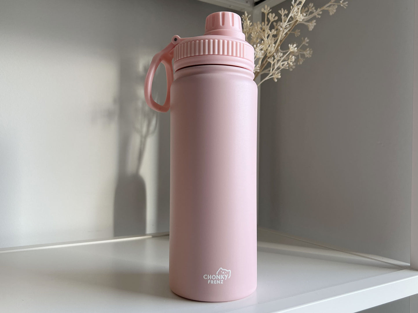 Stay Hydrated Cat Bottle 18oz with Straw Lid & Chug Lid