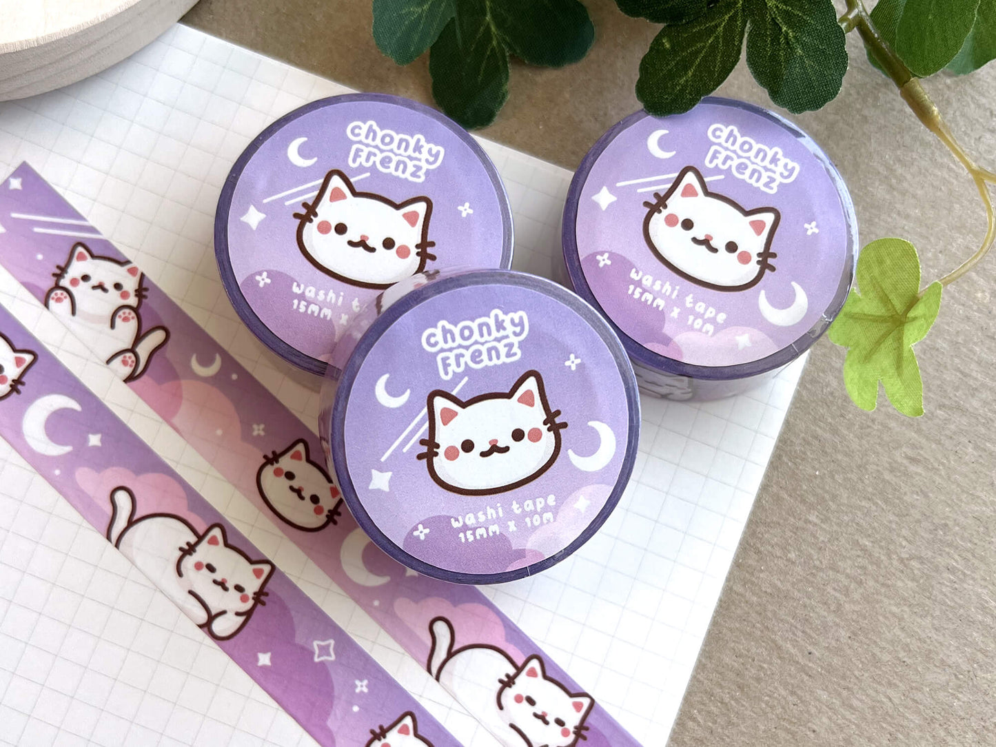 Celestial White Cat Washi Tape