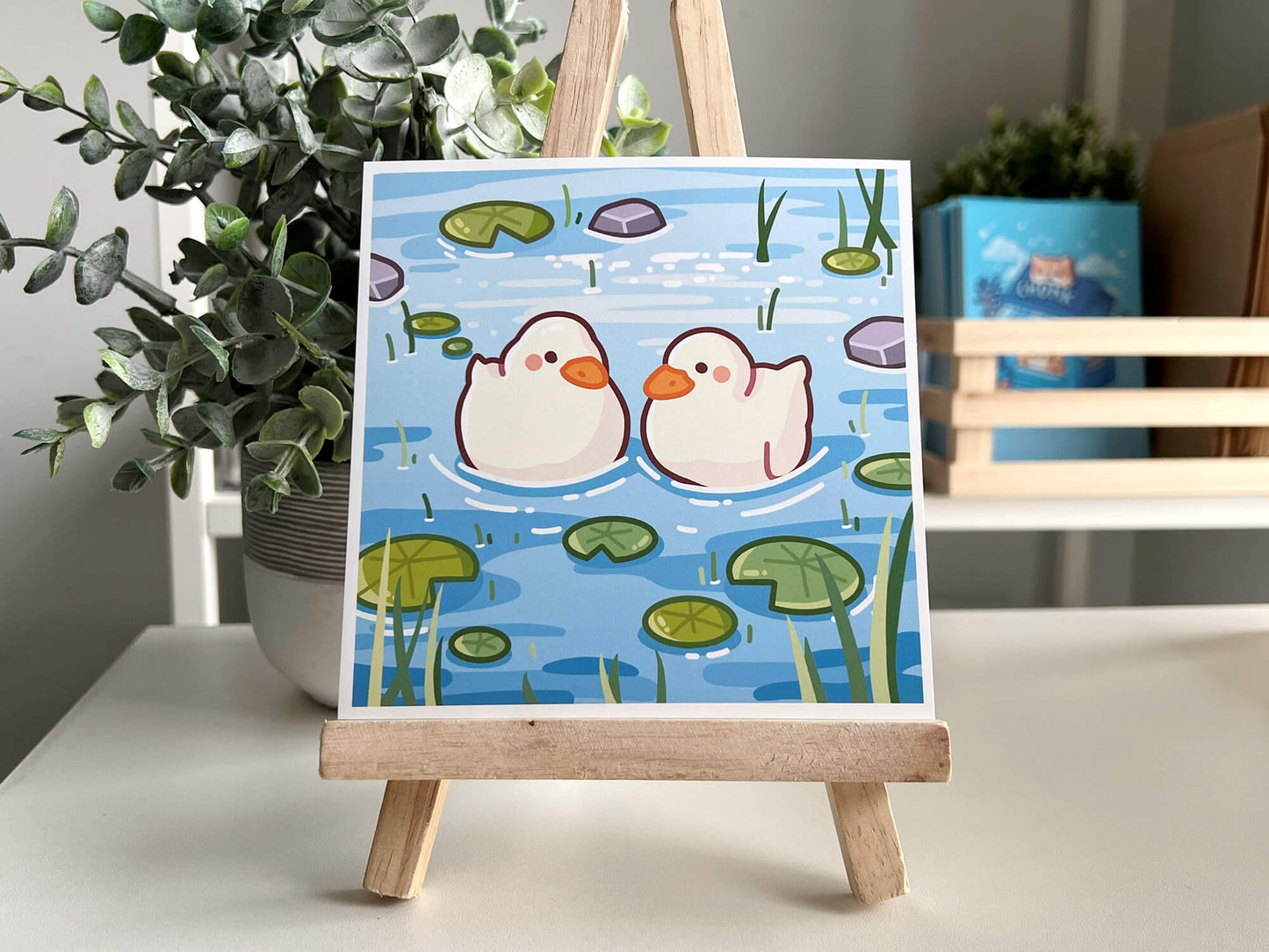 Ducks in Pond Art Print
