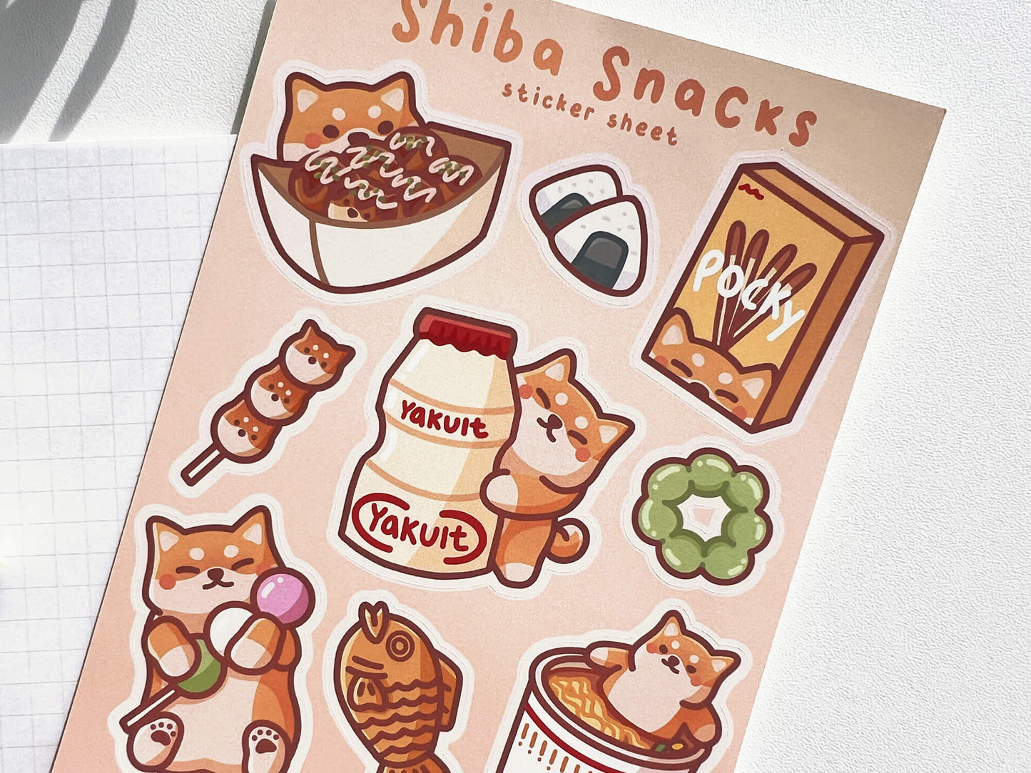Shiba Snacks Sticker Sheet