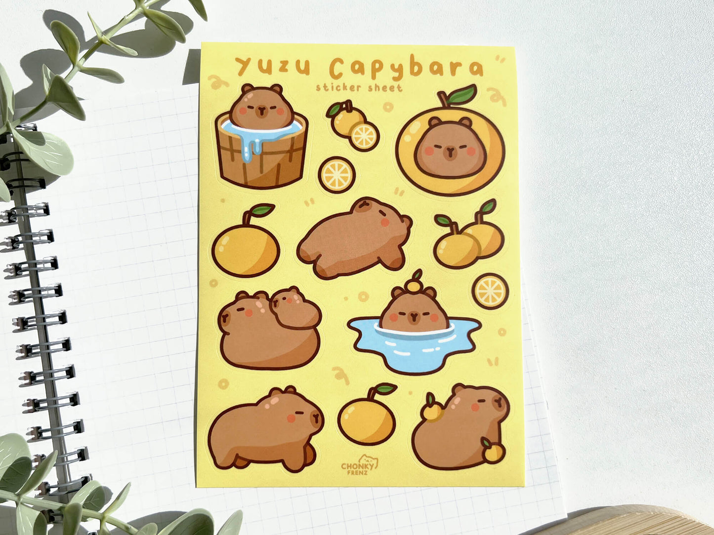 Yuzu Capybara Sticker Sheet