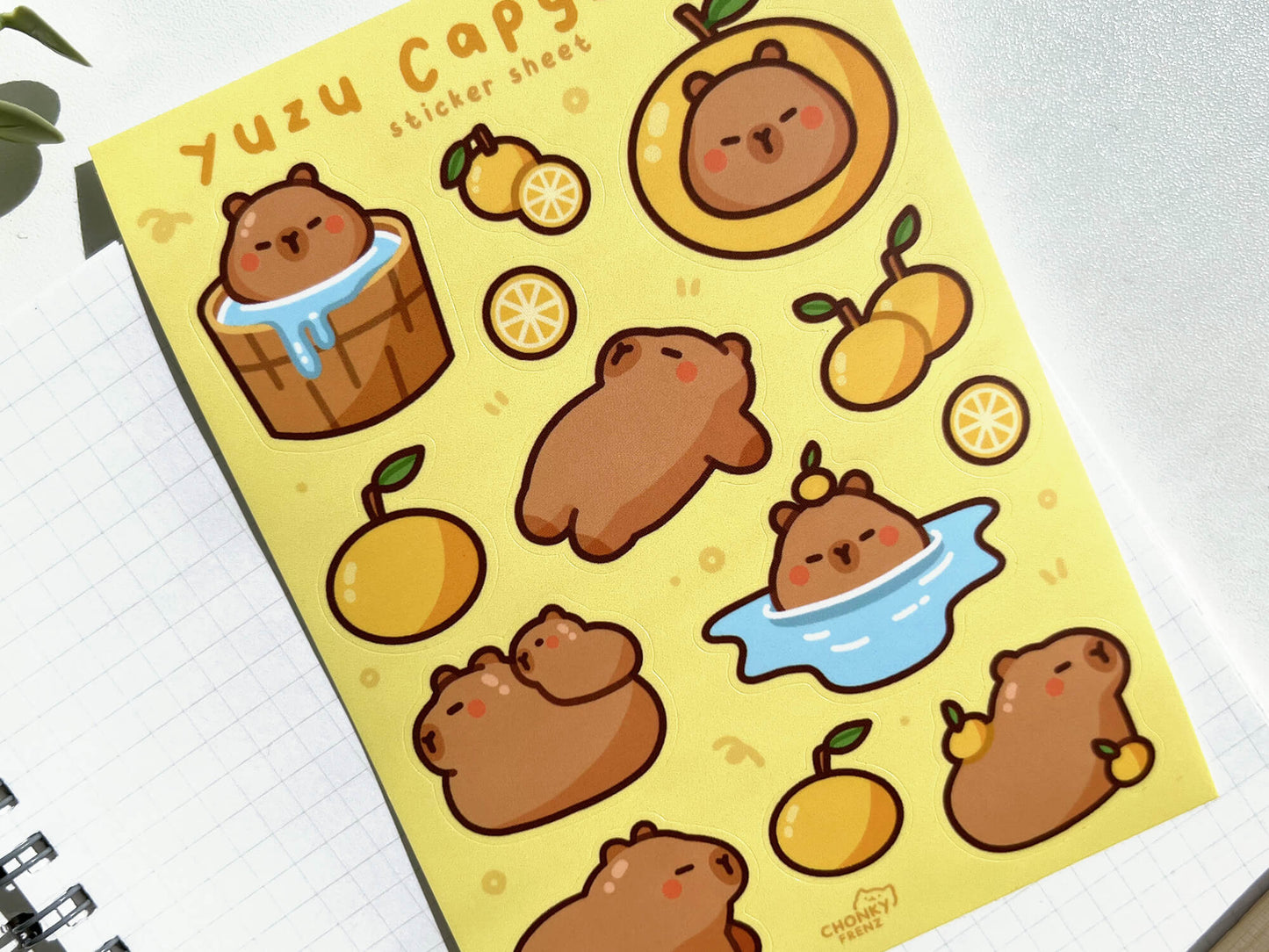 Yuzu Capybara Sticker Sheet