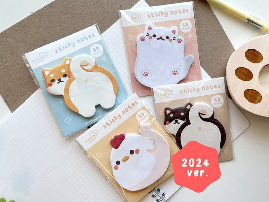 (2024 Ver.) 4-pack Die-Cut Sticky Notes