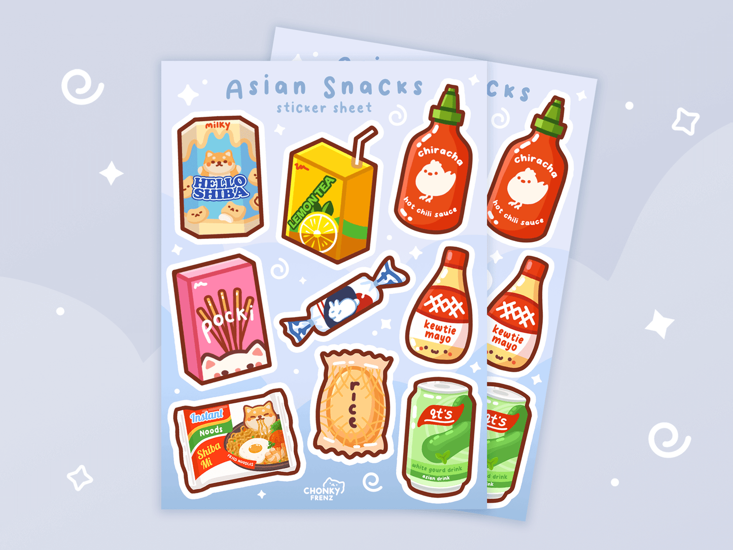 Asian Snacks Sticker Sheet