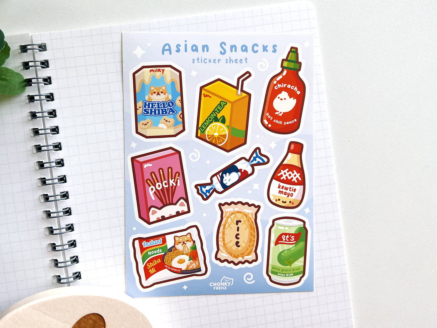 Asian Snacks Sticker Sheet