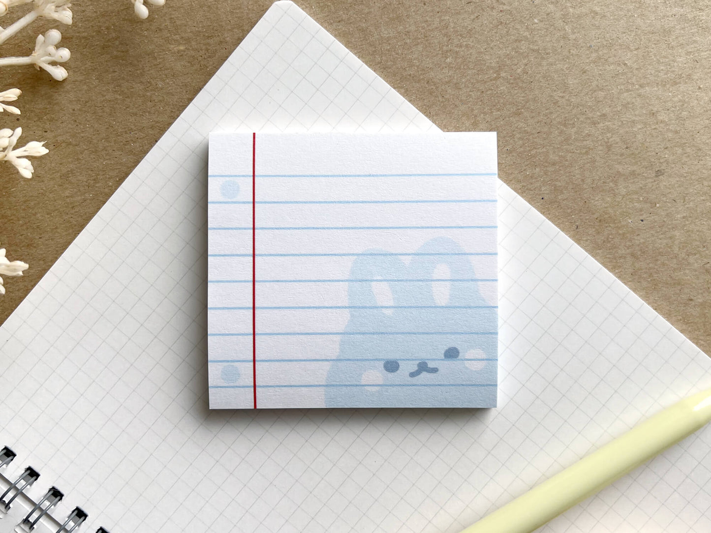 Bunny Lined Paper Sticky Notes