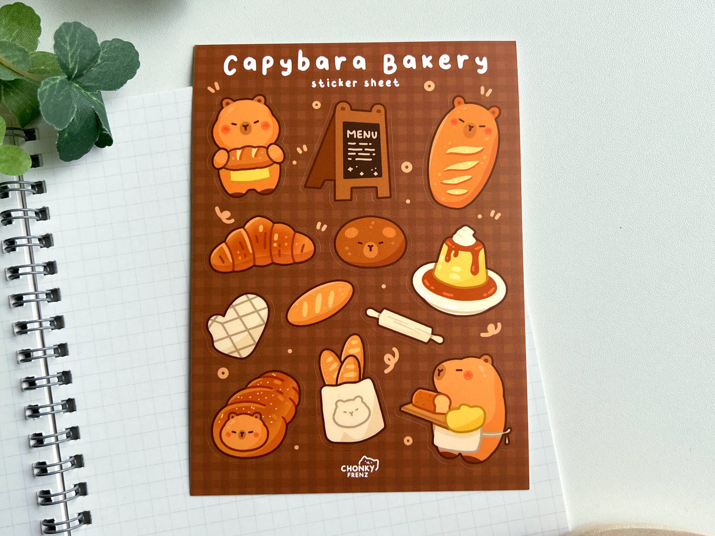 Capybara Bakery Sticker Sheet