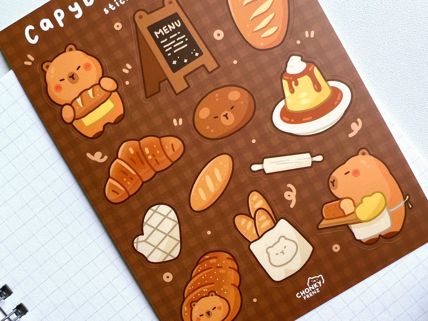 Capybara Bakery Sticker Sheet