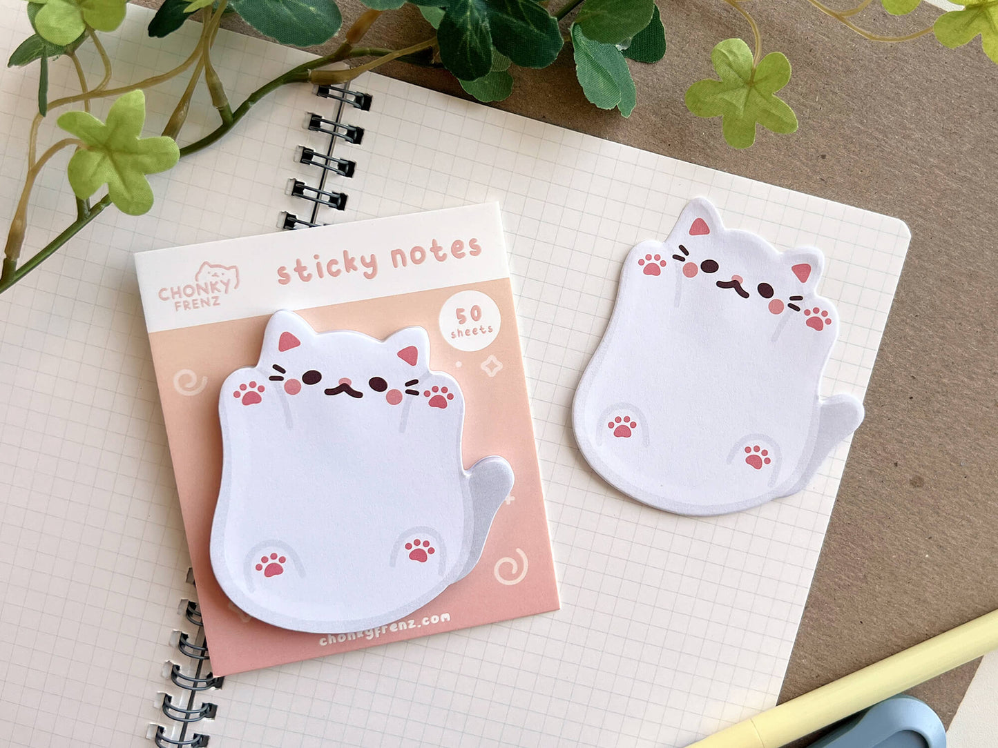 Playful Kitty Die-Cut Sticky Notes