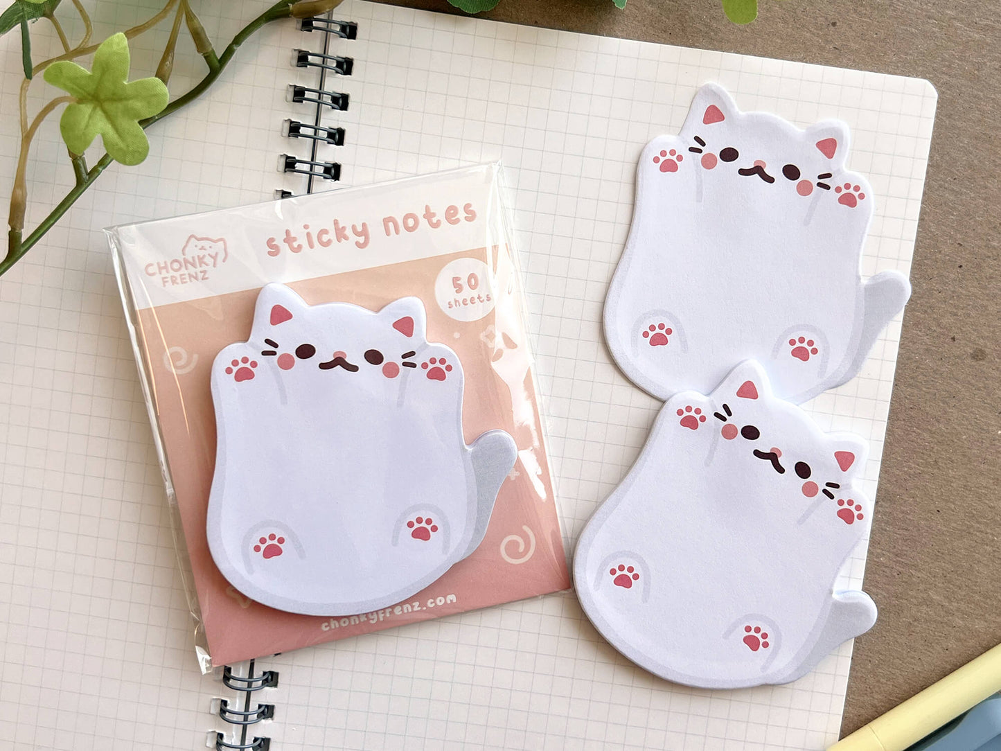 Playful Kitty Die-Cut Sticky Notes