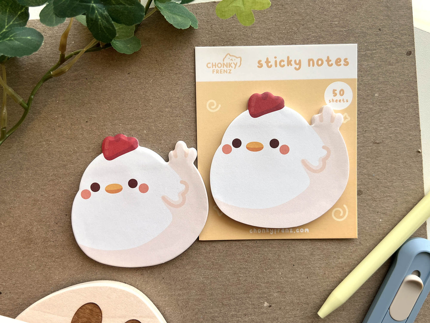 Chicken Die-Cut Sticky Notes