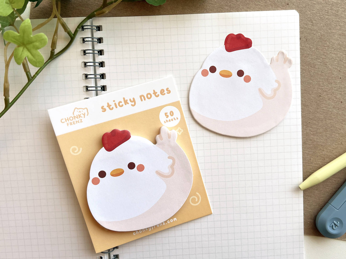 Chicken Die-Cut Sticky Notes