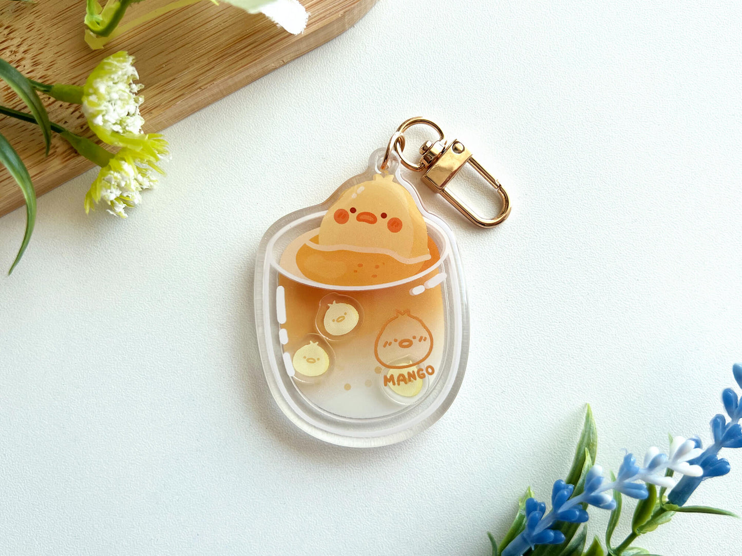 Mango Sago Duck Acrylic Shaker Keychain