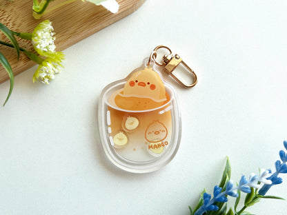 Mango Sago Duck Acrylic Shaker Keychain
