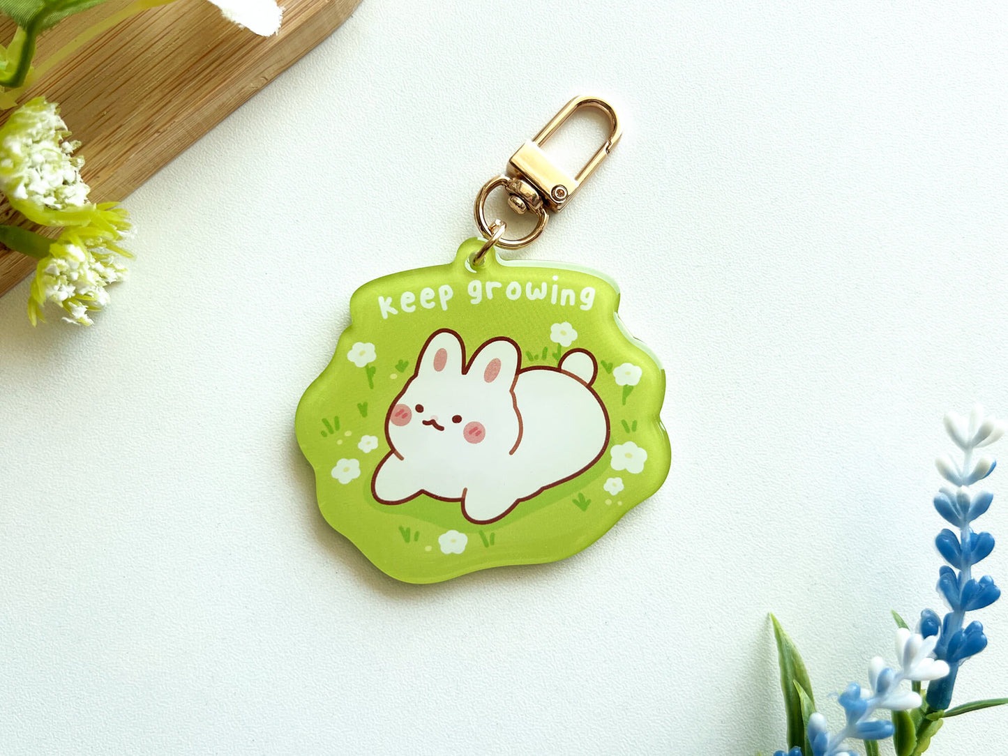 Keep Growing Bunny Acrylic Keychain