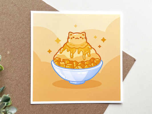 Mango Bingsu Cat Art Print