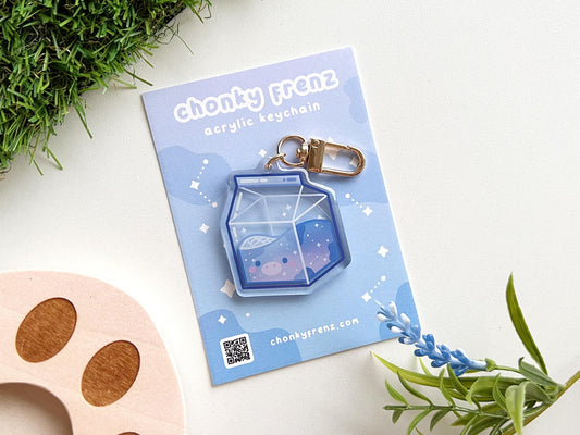 Galaxy Milk Box Acrylic Keychain