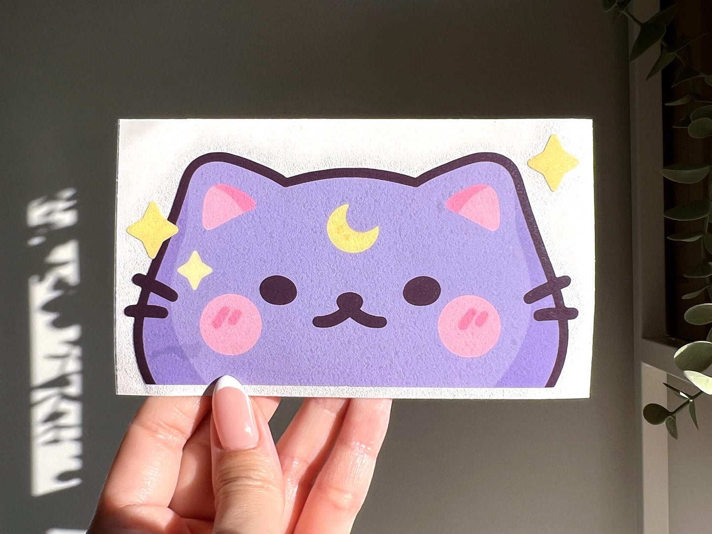 Moon Cat Peeker Decal Sticker