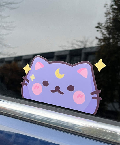 Moon Cat Peeker Decal Sticker