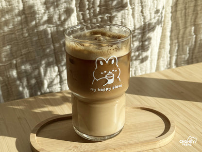 My Happy Place 320ml Glass Cup