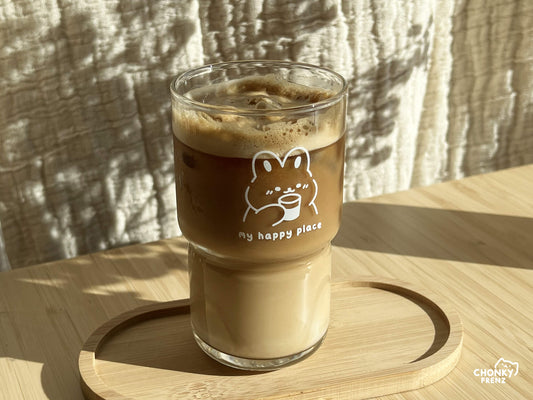 My Happy Place 320ml Glass Cup