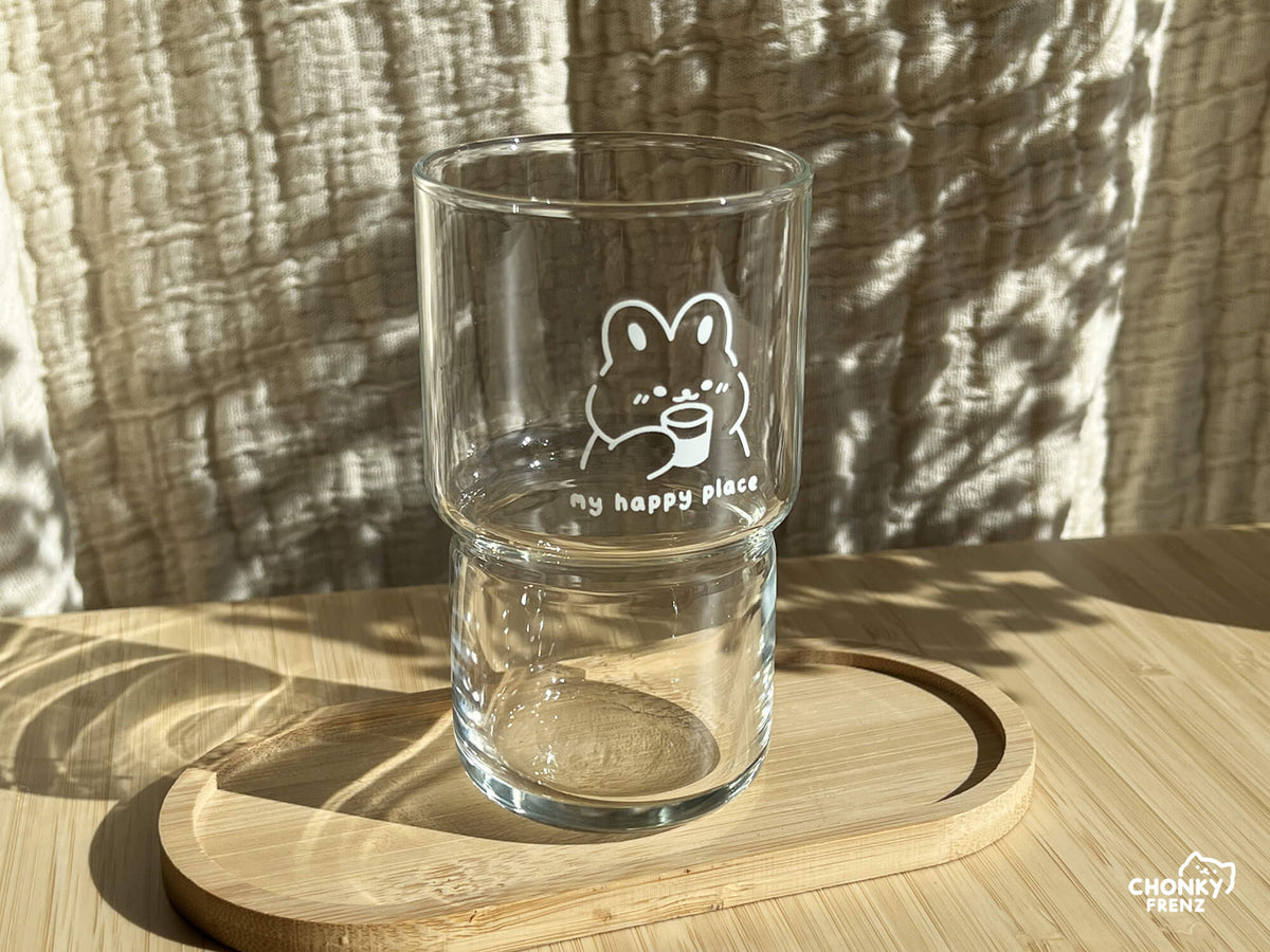 My Happy Place 320ml Glass Cup