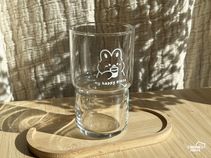 My Happy Place 320ml Glass Cup