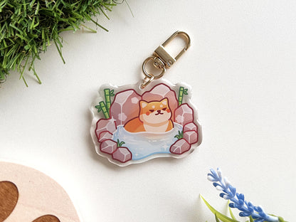 Onsen Shiba Acrylic Keychain