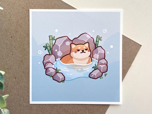 Onsen Shiba Art Print