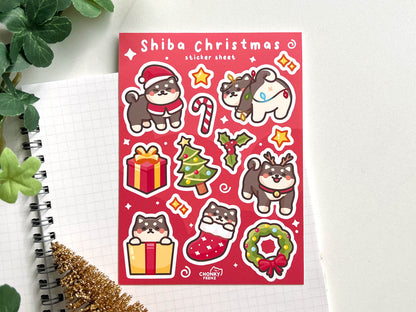 Shiba Christmas Sticker Sheet