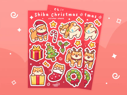 Shiba Christmas Sticker Sheet