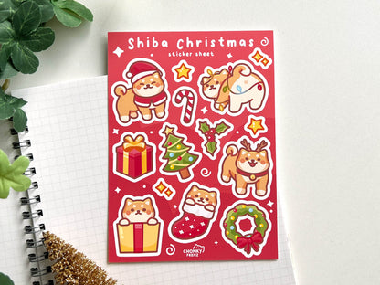 Shiba Christmas Sticker Sheet