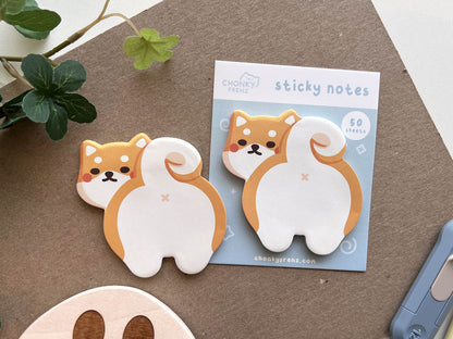 Shiba Butt Die-Cut Sticky Notes