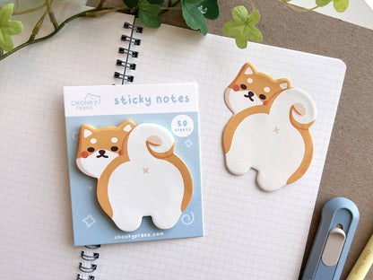 Shiba Butt Die-Cut Sticky Notes