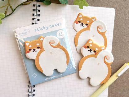 Shiba Butt Die-Cut Sticky Notes