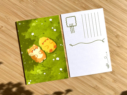 Shiba & Duck Meadows Art Print 4x6" Postcard