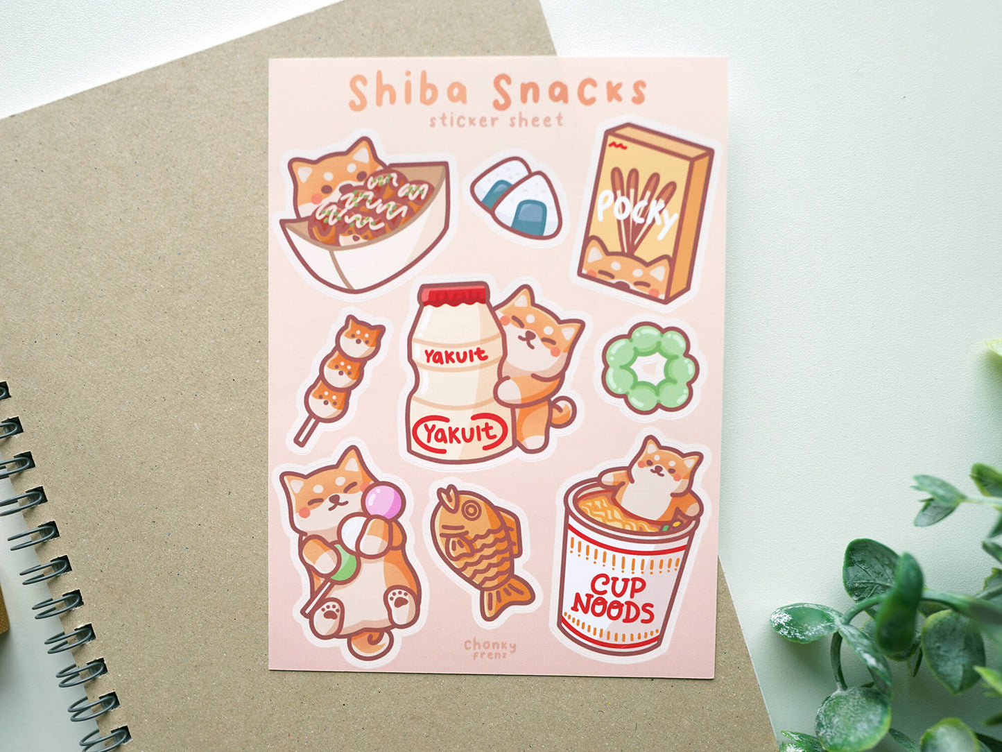 Shiba Snacks Sticker Sheet