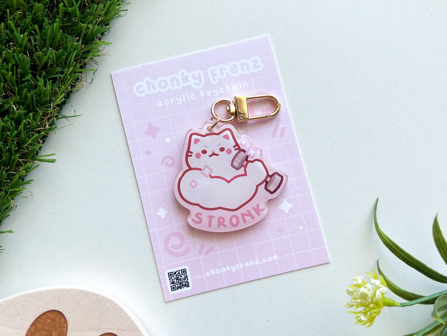 Stronk Cat Acrylic Keychain