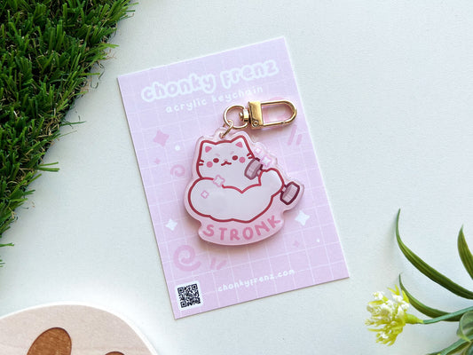 Stronk Cat Acrylic Keychain