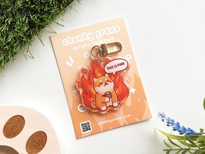 This Is Fine Acrylic Keychain