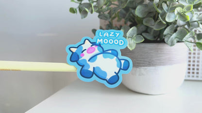 Lazy Moood Cow Sticker