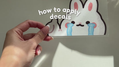 Crying Bunny Peeker Decal Sticker