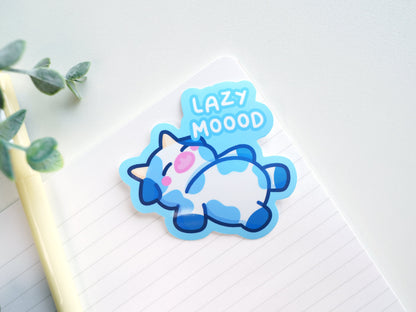 Lazy Moood Cow Sticker