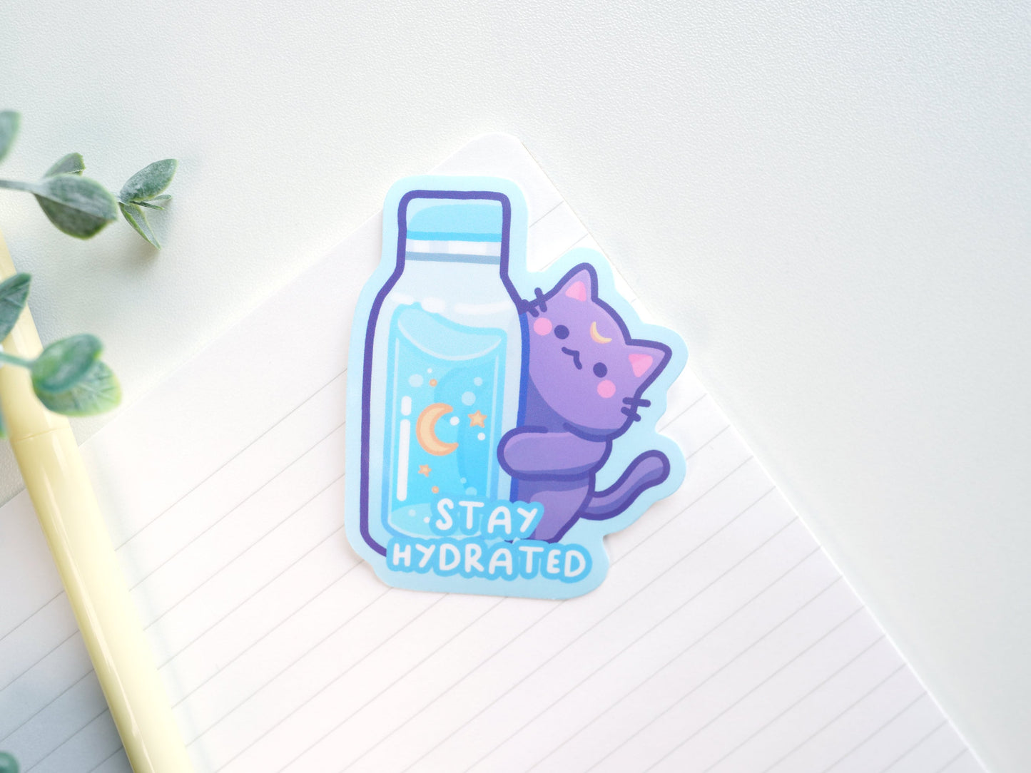 Stay Hydrated Cat Sticker