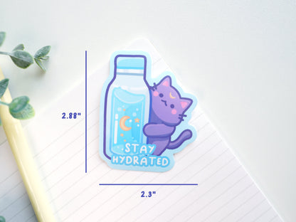 Stay Hydrated Cat Sticker